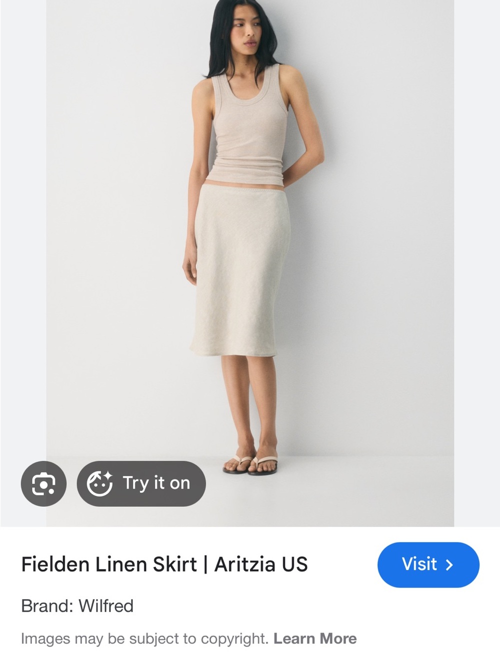 Wilfred Linen Midi Skirt